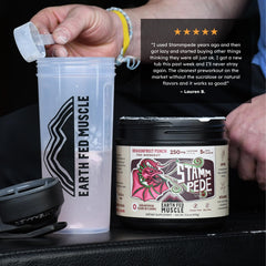 Refreshing dragon fruit punch in a glass from Earth Fed Muscle Stammpede