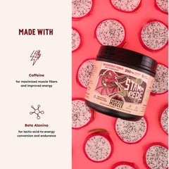 Dragon fruit punch powder from Earth Fed Muscle Stammpede for smooth mixing