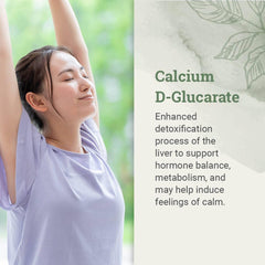 Earth Harmony Calcium D-Glucarate capsules close-up highlighting high-strength detox support.
