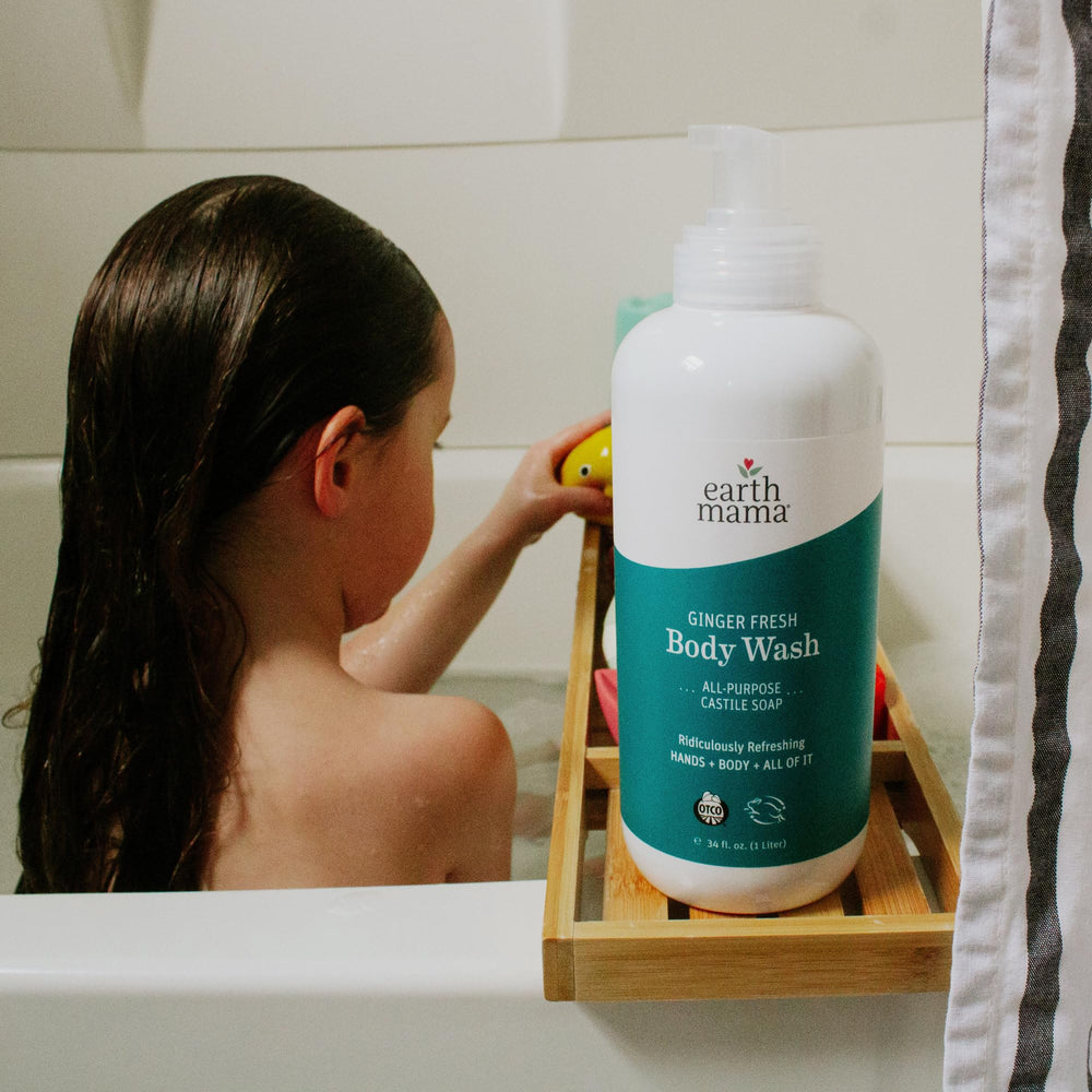 Earth Mama Ginger Fresh DIY cleaner idea with baking soda using the soap base.