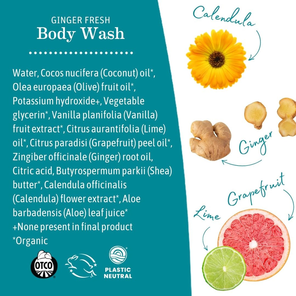 Earth Mama Ginger Fresh shea butter and natural oils visual detail.