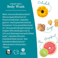 Earth Mama Ginger Fresh shea butter and natural oils visual detail.