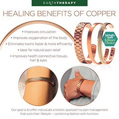 Earth Therapy patina-ready copper bracelet showing natural aging