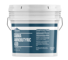Earthborn Elements GABA bucket shows a pure, undiluted supplement for daily use.