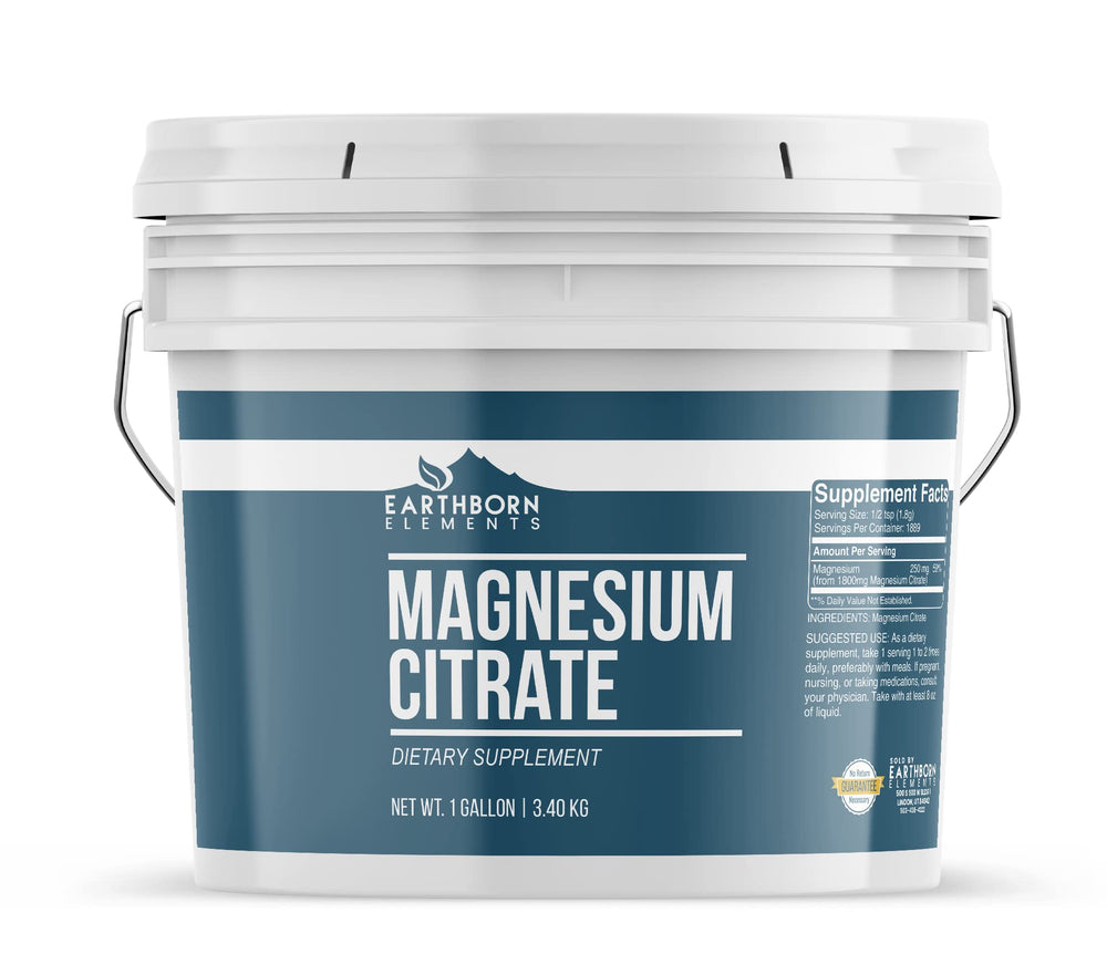 Earthborn Elements Magnesium Citrate bucket front for easy daily use.