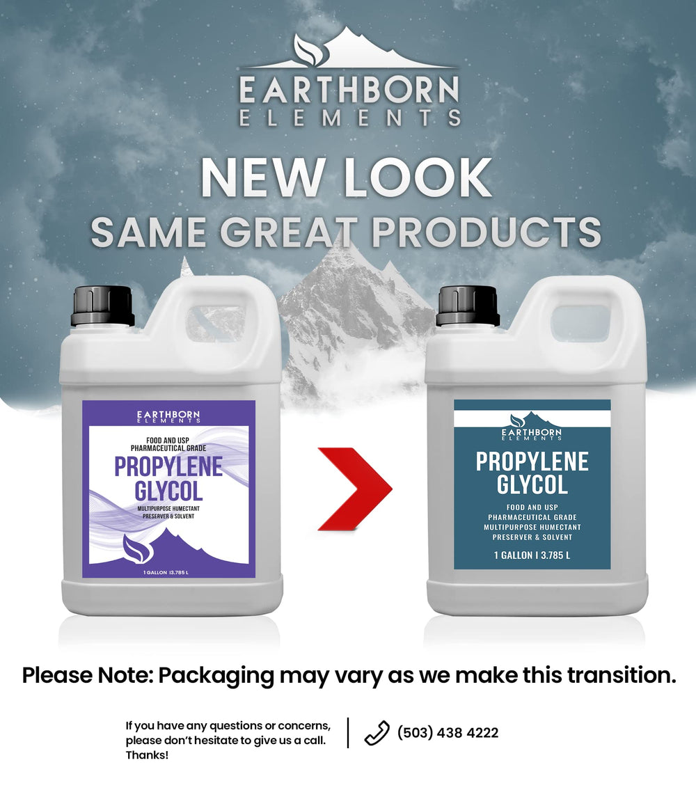 Earthborn Elements Propylene Glycol container on shelf conveys bulk, economical coolant base