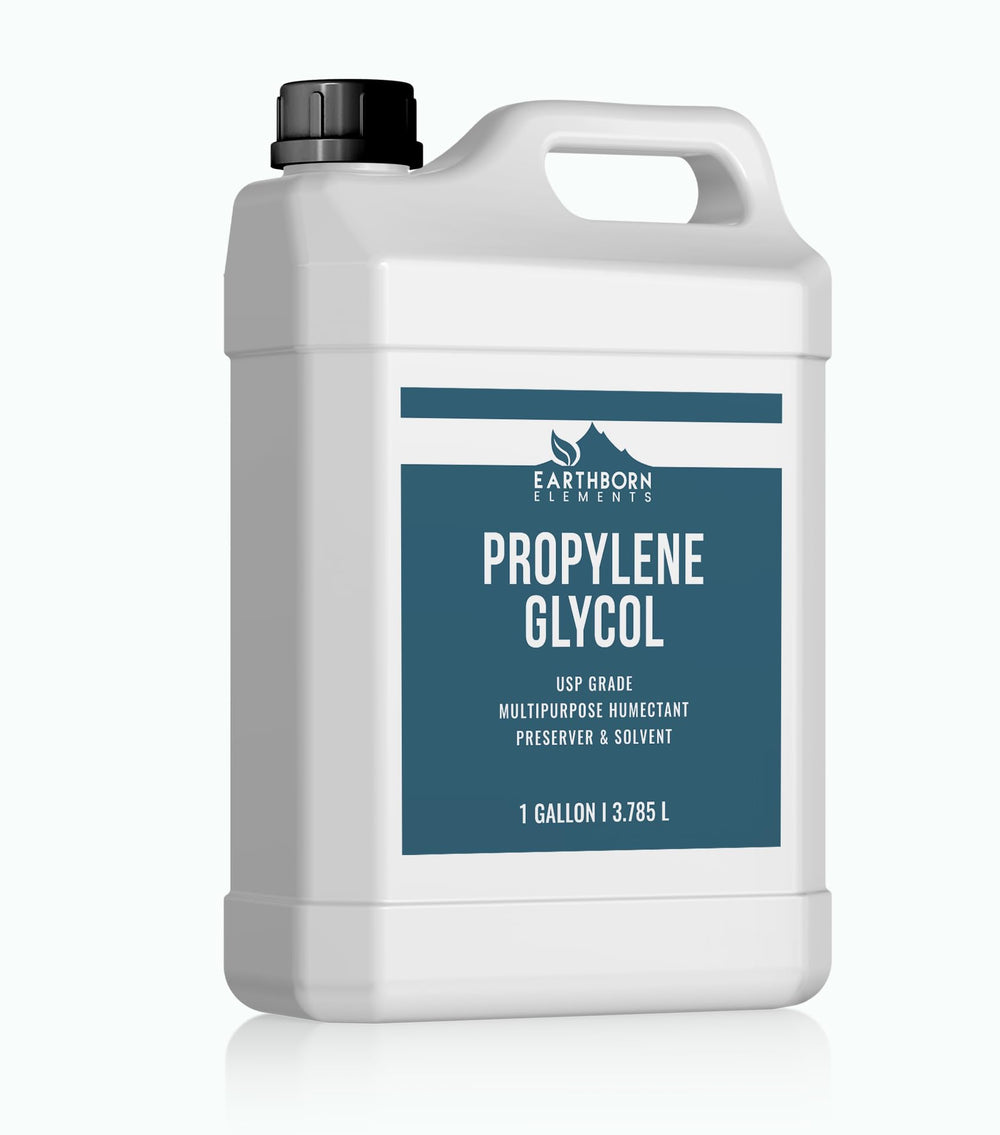 Earthborn Elements Propylene Glycol bottle label closeup highlighting purity and no additives