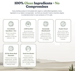 Earthley Wellness Feel Better Fast organic-ingredients sign highlights clean label and trusted sourcing.