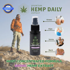 Earthly Body Hemp Daily lavender drops highlight calming scent for relaxation.