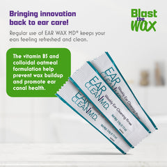 Ear Clean MD packet dissolves in warm water to soothe and clean the external ear canal