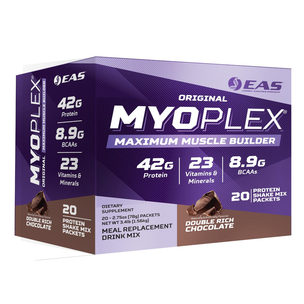 EAS Myoplex bottle being poured for a protein-rich meal replacement on the go