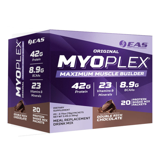 EAS Myoplex bottle being poured for a protein-rich meal replacement on the go
