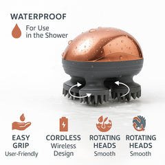 Cordless design of the EaseHead massager for use anywhere.