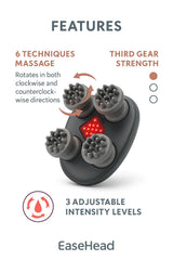 EaseHead cordless massager with a compact design is easy to carry
