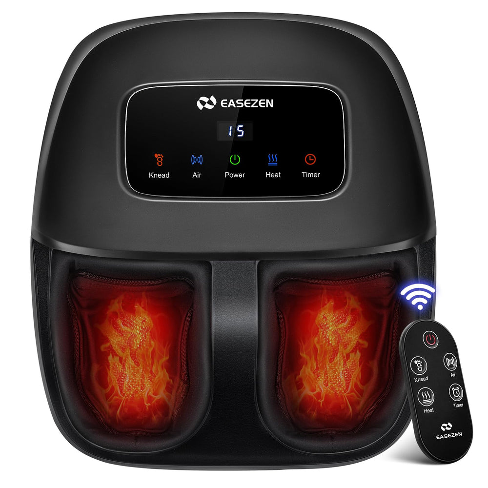 EaseZen foot massager with cordless remote for chair-side control.