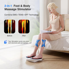 EaseZen foot massager rechargeable battery enabling long use between charges.