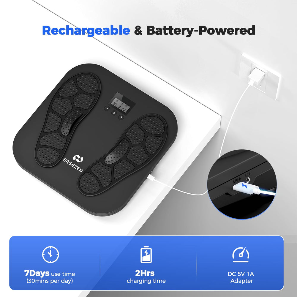 TENS EMS technology display shows 10 modes and 20 intensities.