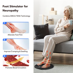 EaseZen underfoot pads on foot massager for soothing pulses and improved comfort.