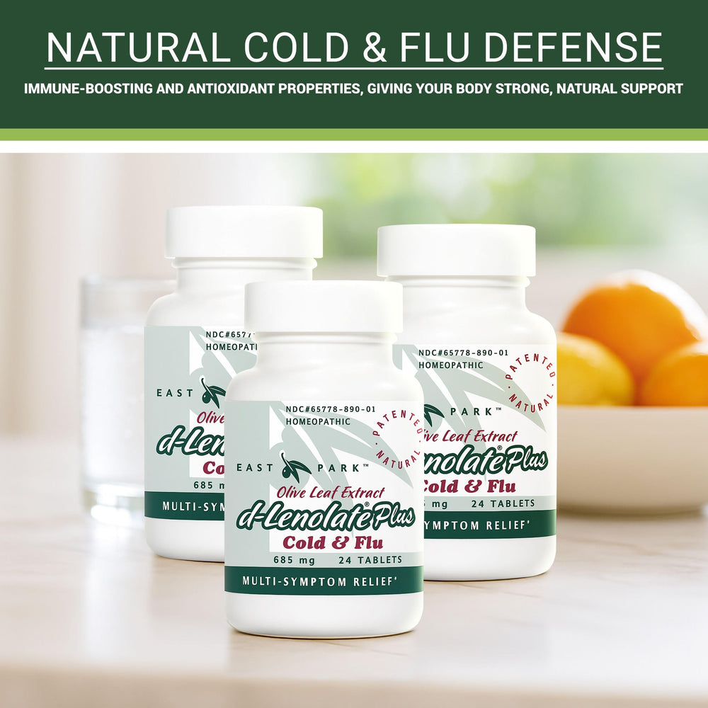 East Park d-Lenolate Plus tablets close-up, ideal for on-the-go immune support.