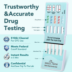 Easy@Home multi-drug screen kit inside view highlights contents