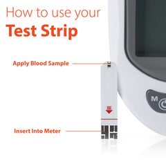 Compact Easy Touch strips for on-the-go blood glucose testing.