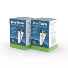Easy Touch glucose test strips 100-count packaging for home use