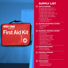 Easy Care Kit features easy access bandages for faster application and reduced contamination.