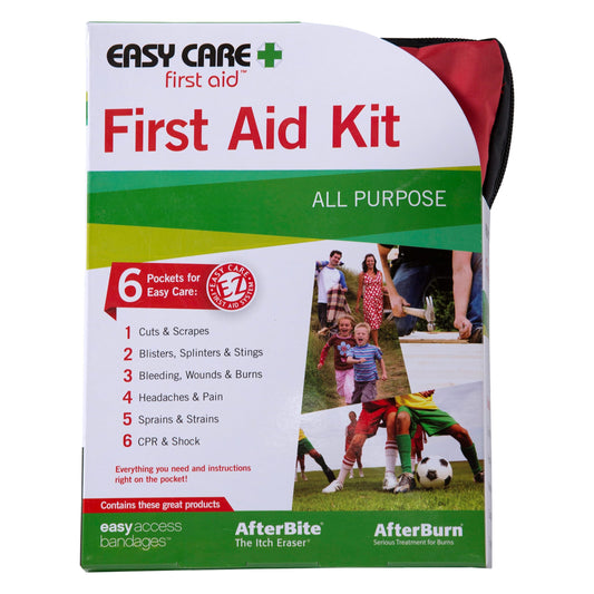 Easy Care All-Purpose First Aid Kit organized by injury type for quick access.