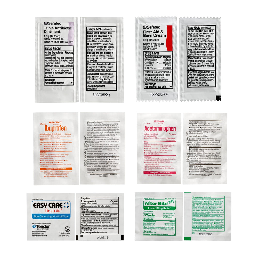 Easy Care All-Purpose First Aid Kit compact design fits car, bag, or suitcase.
