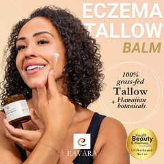 Application of Eavara balm to the face for soothing moisture