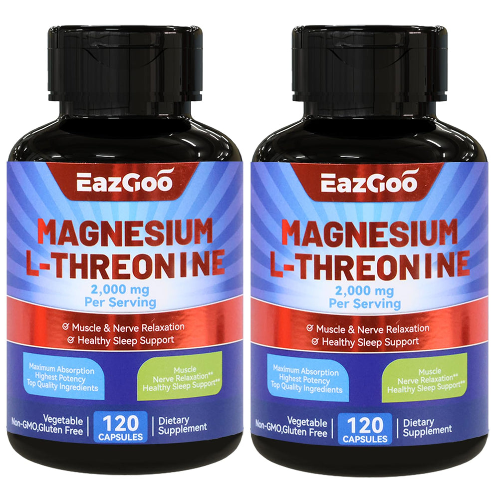 EAZGOO Magnesium L-Threonine bottle on kitchen counter supports daily wellness.