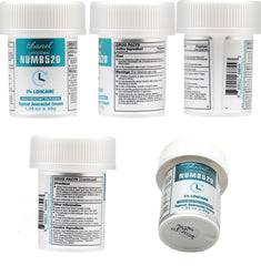 Child resistant cap on Ebanel lidocaine cream bottle for safety.