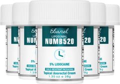 Ebanel 5 percent lidocaine cream 5 pack packaging ready for use and travel.