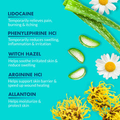 Ebanel formula with phenylephrine and allantoin for soothing local use.