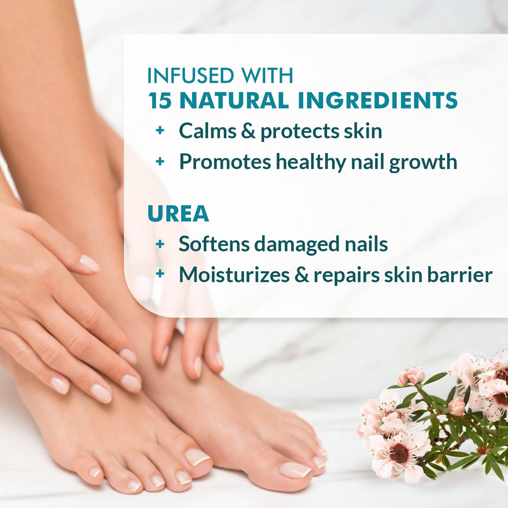 Nail area treatment around cuticles promoting healthy nail tips.