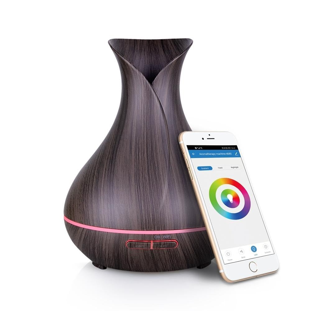 Ebooine smart diffuser front view showing room-wide aroma diffusion