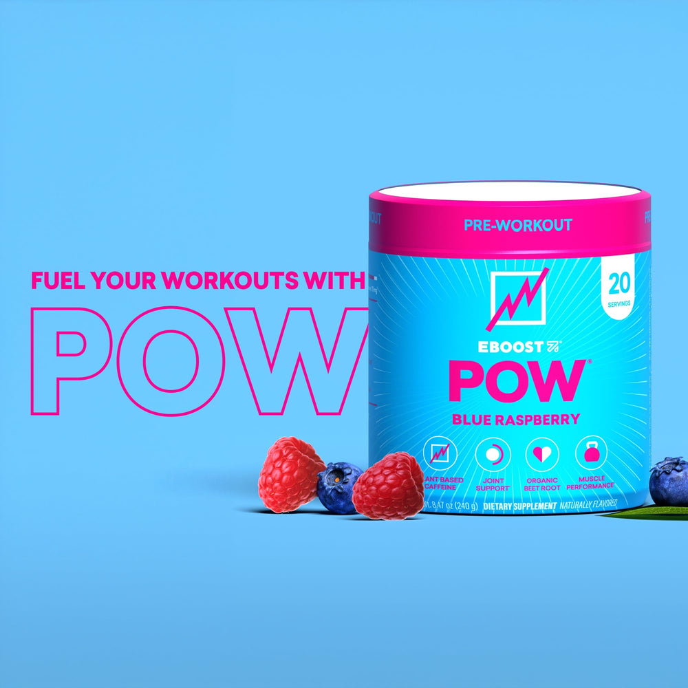 Close-up of POW label emphasizing natural ingredients and no artificial colors.
