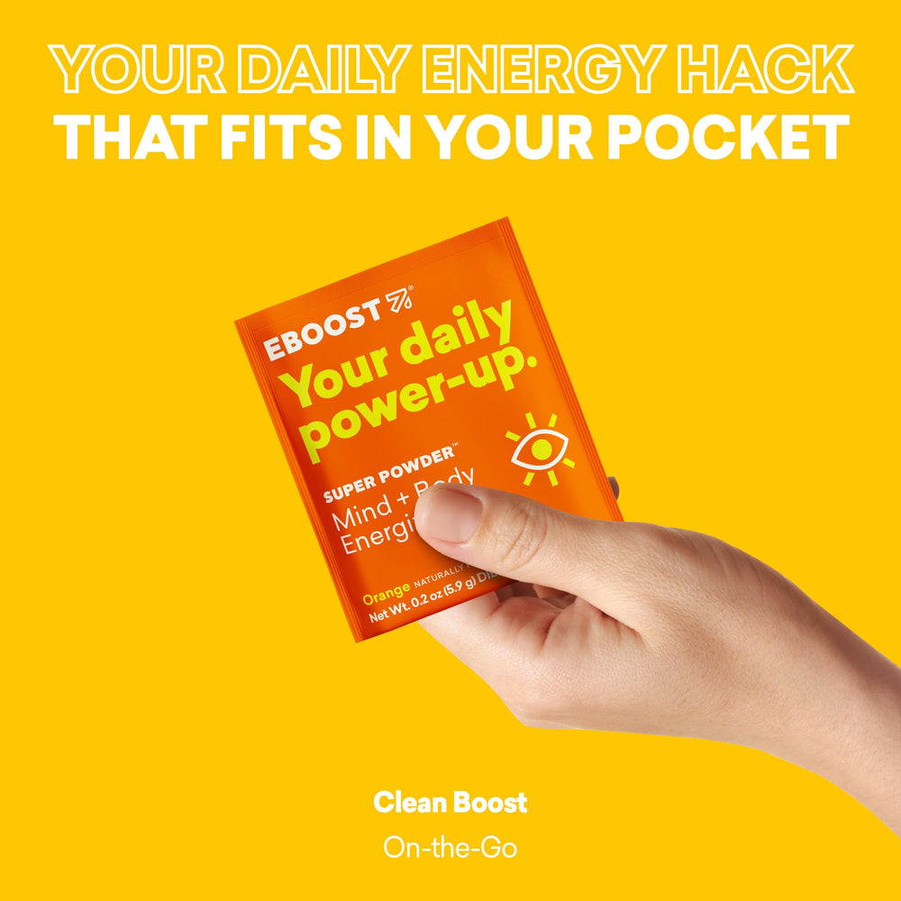 EBOOST travel-ready packets suit gym, work, and travel.