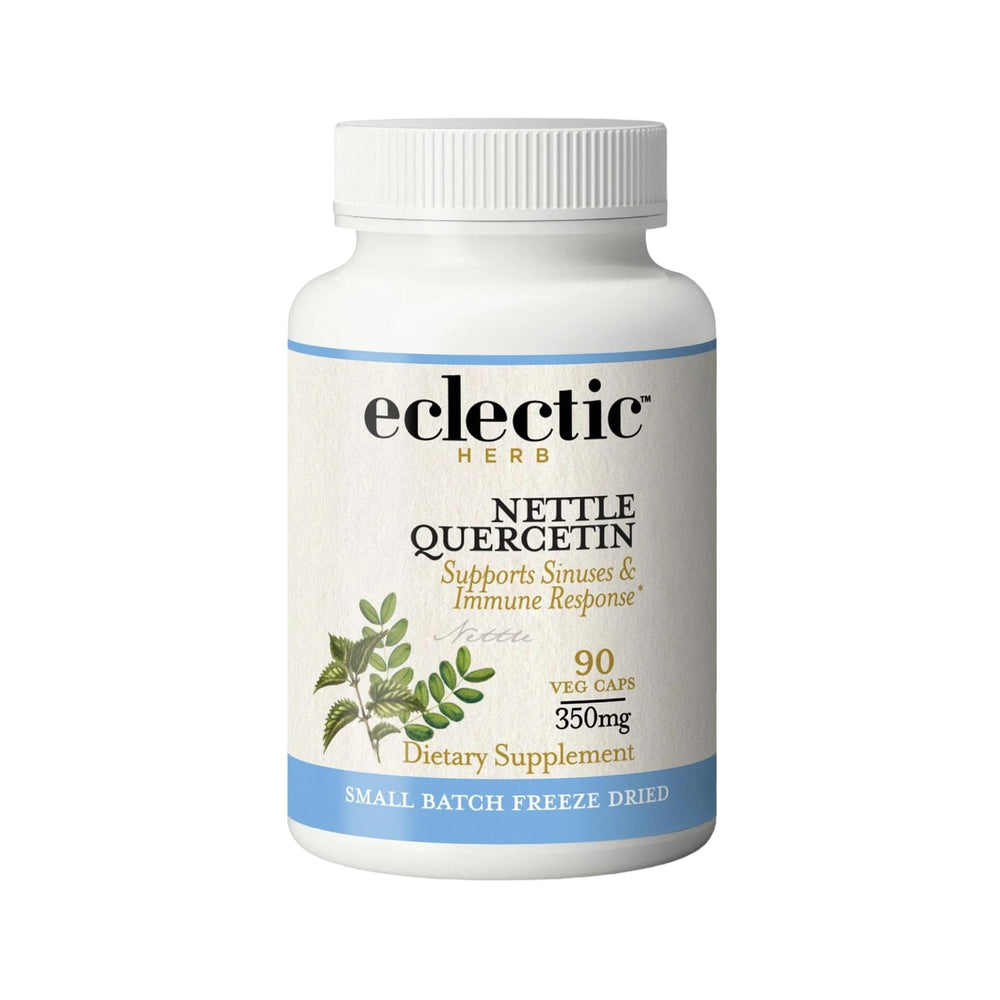 Eclectic Institute Eclectic Herb Nettle Quercetin capsules bottle for plant-based antioxidant support.