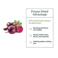 Eclectic Institute Freeze-dried beet crystals preserve nutrients for concentrated blends.