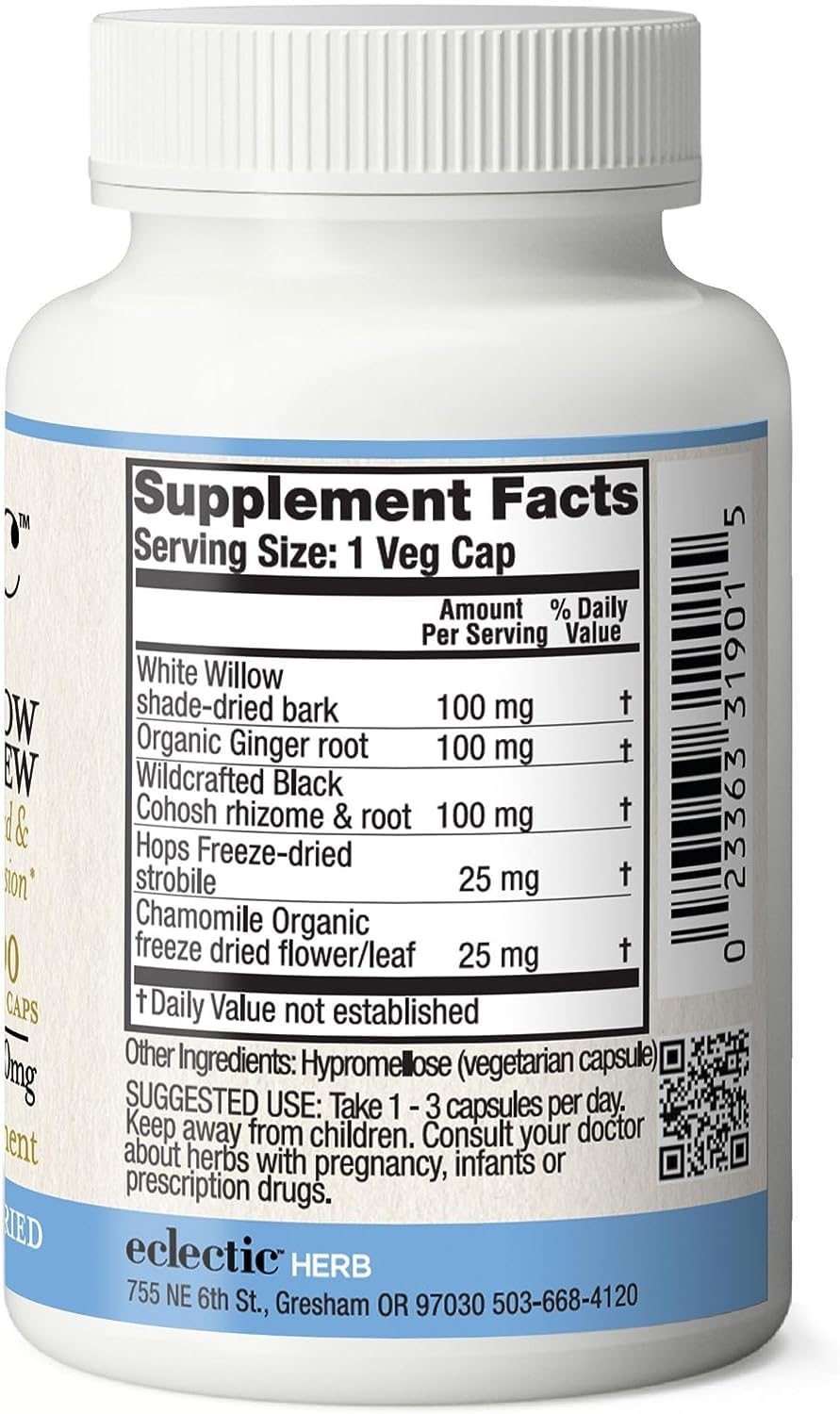 Eclectic Institute bottle label with batch and organic status