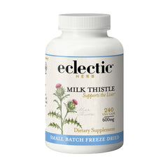 ECLECTIC INSTITUTE milk thistle capsules bottle for convenient daily liver support