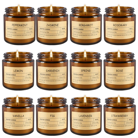 ECLHTLNY 12Pack Scented Candles with lemons create bright, inviting ambiance