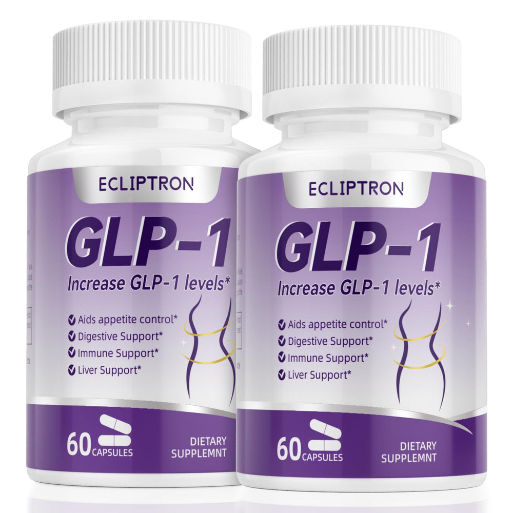 Ecliptron GLP-1 supplement bottle highlights natural support for GLP-1 pathways.