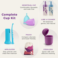EcoBlossom complete kit large cup shown for secure, comfortable coverage