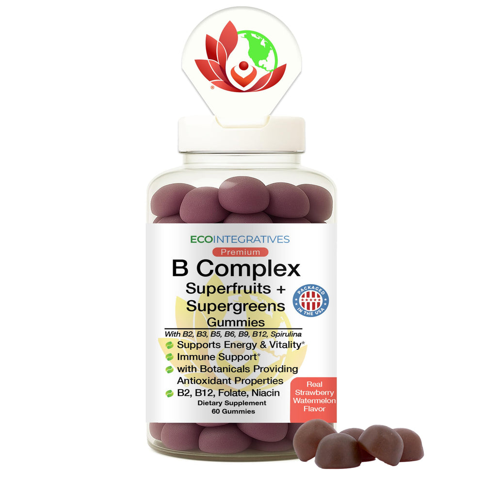 EcoIntegratives B Complex Gummies label closeup showing vitamin blend