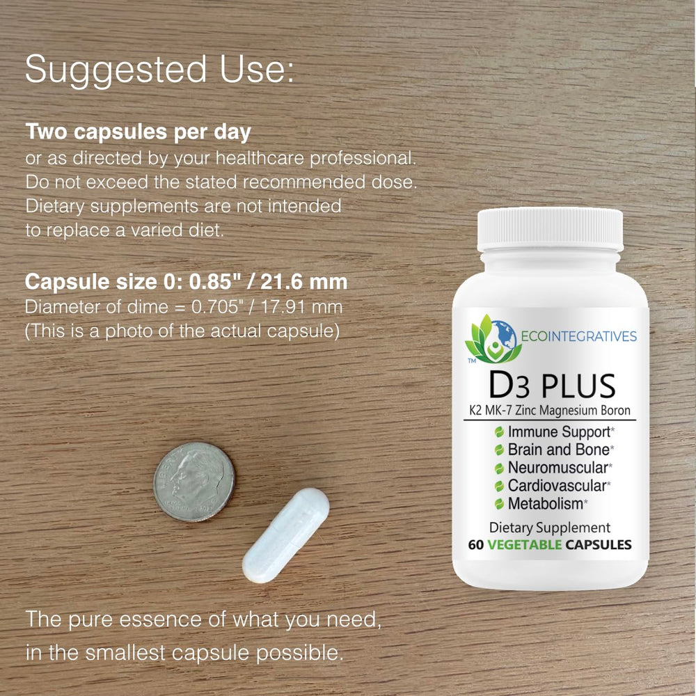 EcoIntegratives D3 Plus label highlights minerals for D3 metabolism