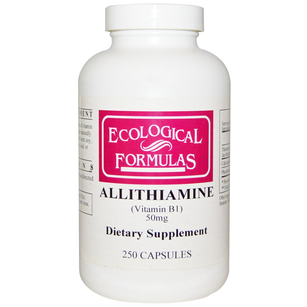Ecological Formulas Allithiamine bottle with capsules for daily vitamin B1 support