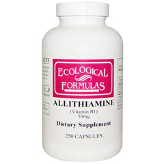 Ecological Formulas Allithiamine bottle with capsules for daily vitamin B1 support