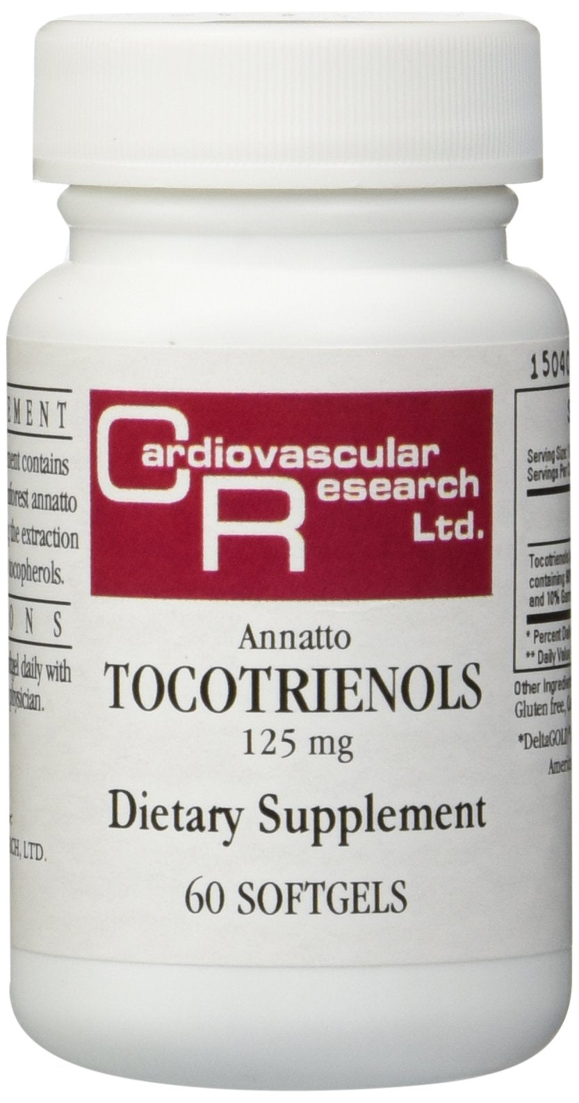 Ecological Formulas Annatto Tocotrienols 125 mg bottle for daily wellness